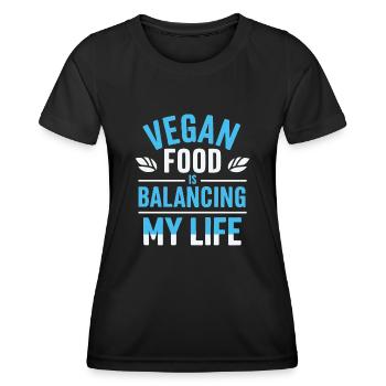 La nourriture végétalienne équilibre ma vie - T-shirt sport Femme - noir - Devant - AI Model Female 172 light (172cm)