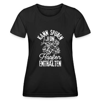Bière Boire de la bière Boire de la bière Boire de la bière Fête Bie - T-shirt sport Femme - noir - Devant - AI Model Female 172 light (172cm)