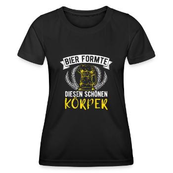 Bier Formte Diesen Schönen Körper Saufen Bier Bier - Frauen Funktions-T-Shirt - Schwarz - Vorne - AI Model Female 172 light (172cm)