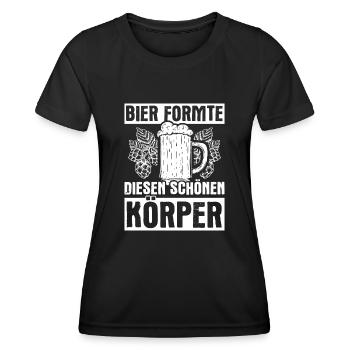 Bier Formte Diesen Schönen Körper Saufen Bier Bier - Frauen Funktions-T-Shirt - Schwarz - Vorne - AI Model Female 172 light (172cm)