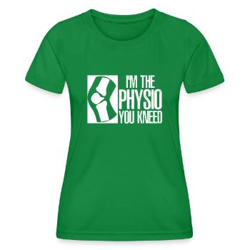 Physio Joke Kinésithérapie - T-shirt sport Femme - vert - Devant - AI Model Female 172 dark (172cm)