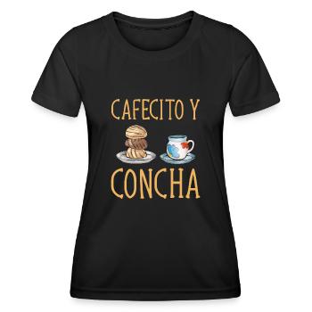 Concha Hispanic Mexikanisch Pan Dulce - Frauen Funktions-T-Shirt - Schwarz - Vorne - AI Model Female 172 light (172cm)