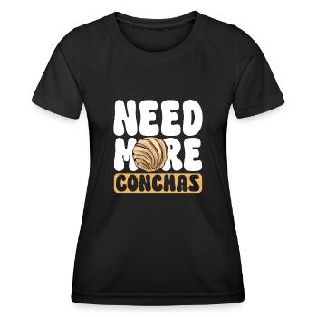 Concha Hispanic Mexikanisch Pan Dulce - Frauen Funktions-T-Shirt - Schwarz - Vorne - AI Model Female 172 light (172cm)