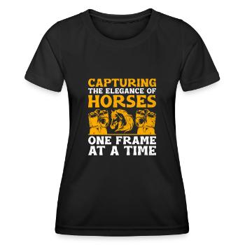 Pferdefotografie Reiten Pferde Hobby Ph - Frauen Funktions-T-Shirt - Schwarz - Vorne - AI Model Female 172 light (172cm)