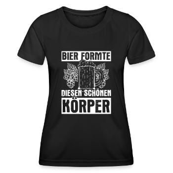 Beer Drinking Beer Fun Party Holiday Booze Party Bie - Women's Functional T-Shirt - black - Front - AI Model Female 172 light (172cm)