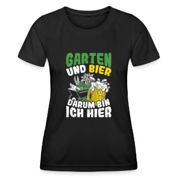 jardinier bière boire bière bière bière pong houblon alcool - T-shirt sport Femme - noir - Devant - AI Model Female 172 light (172cm)