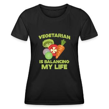Vegetarisch Mein Leben unter einen Hut bringen - Frauen Funktions-T-Shirt - Schwarz - Vorne - AI Model Female 172 light (172cm)