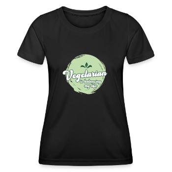 Végétarien Équilibrer ma vie - T-shirt sport Femme - noir - Devant - AI Model Female 172 light (172cm)