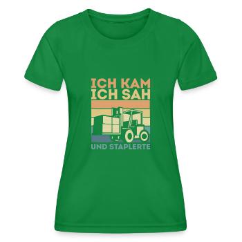 Gabelstaplerfahrer Lagerist Lagerarbeiter - Frauen Funktions-T-Shirt - Kelly Green - Vorne - AI Model Female 172 dark (172cm)
