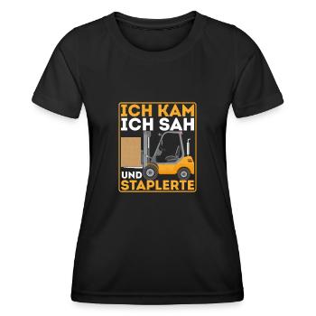 Gabelstaplerfahrer Logistik Lager - Frauen Funktions-T-Shirt - Schwarz - Vorne - AI Model Female 172 light (172cm)