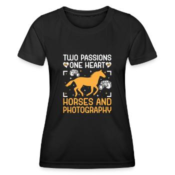 Horse Photography Horseback Riding Horses Hobby Ph - Women's Functional T-Shirt - black - Front - AI Model Female 172 light (172cm)