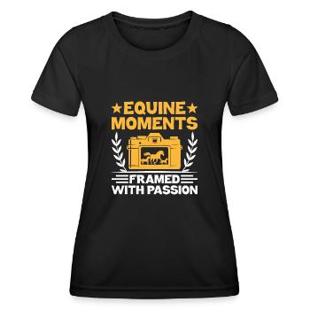 Photographie de cheval Équitation Chevaux Hobby Ph - T-shirt sport Femme - noir - Devant - AI Model Female 172 light (172cm)
