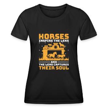Horse Photography Horseback Riding Horses Hobby Ph - Women's Functional T-Shirt - black - Front - AI Model Female 172 light (172cm)