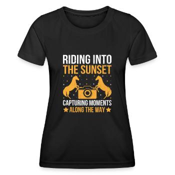 Photographie de cheval Équitation Chevaux Hobby Ph - T-shirt sport Femme - noir - Devant - AI Model Female 172 light (172cm)