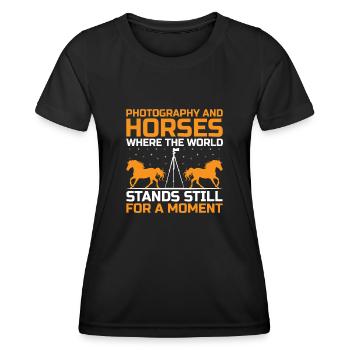 Horse Photography Horseback Riding Horses Hobby Ph - Women's Functional T-Shirt - black - Front - AI Model Female 172 light (172cm)