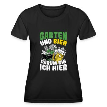 jardinier bière boire bière bière bière pong houblon alcool - T-shirt sport Femme - noir - Devant - AI Model Female 172 light (172cm)