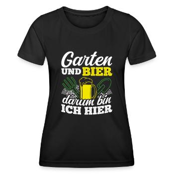 jardinier bière boire bière bière bière pong houblon alcool - T-shirt sport Femme - noir - Devant - AI Model Female 172 light (172cm)