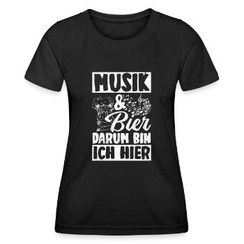Musicien Bière Boire De La Bière Amusant Alcool Fête Bière Bouillie - T-shirt sport Femme - noir - Devant - AI Model Female 172 light (172cm)