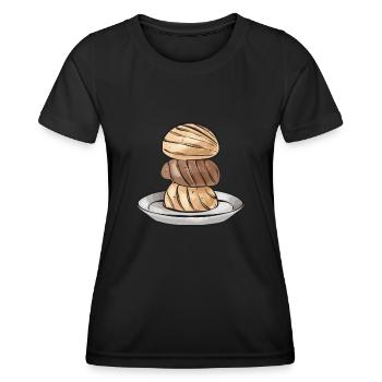 Concha Hispanic Mexikanisch Pan Dulce - Frauen Funktions-T-Shirt - Schwarz - Vorne - AI Model Female 172 light (172cm)