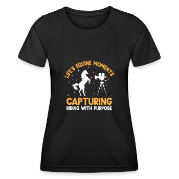 Pferdefotografie Reiten Pferde Hobby Ph - Frauen Funktions-T-Shirt - Schwarz - Vorne - AI Model Female 172 light (172cm)