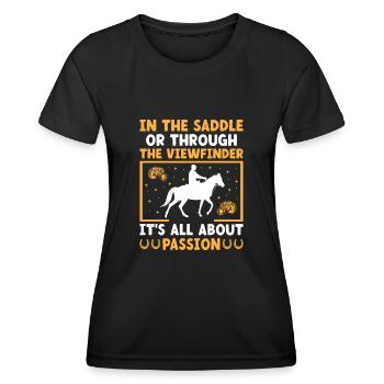 Horse Photography Horseback Riding Horses Hobby Ph - Women's Functional T-Shirt - black - Front - AI Model Female 172 light (172cm)