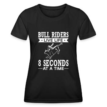 Bullenreiter Rodeo Western Cowboy Bull Riding - Frauen Funktions-T-Shirt - Schwarz - Vorne - AI Model Female 172 light (172cm)