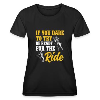 Bullenreiter Rodeo Western Cowboy Bull Riding - Frauen Funktions-T-Shirt - Schwarz - Vorne - AI Model Female 172 light (172cm)