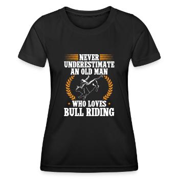 Bullenreiter Rodeo Western Cowboy Bull Riding - Frauen Funktions-T-Shirt - Schwarz - Vorne - AI Model Female 172 light (172cm)