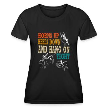 Bullenreiter Rodeo Western Cowboy Bull Riding - Frauen Funktions-T-Shirt - Schwarz - Vorne - AI Model Female 172 light (172cm)