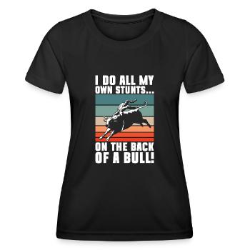 Bull Rider Rodeo Western Cowboy Bull Riding - Women's Functional T-Shirt - black - Front - AI Model Female 172 light (172cm)