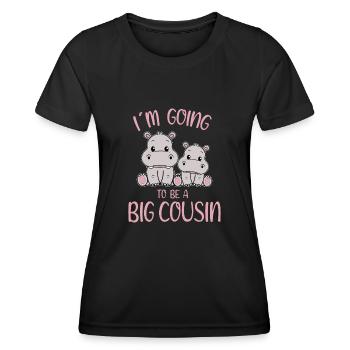 Va être un grand cousin hippopotame - T-shirt sport Femme - noir - Devant - AI Model Female 172 light (172cm)