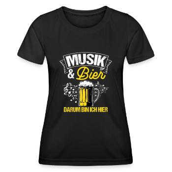 Music Beer Drinking Beer Fun Music Drinking Tour Biertrin - Women's Functional T-Shirt - black - Front - AI Model Female 172 light (172cm)
