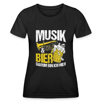Musicien Bière Boire De La Bière Amusant Alcool Fête Bière Bouillie - T-shirt sport Femme - noir - Devant - AI Model Female 172 light (172cm)