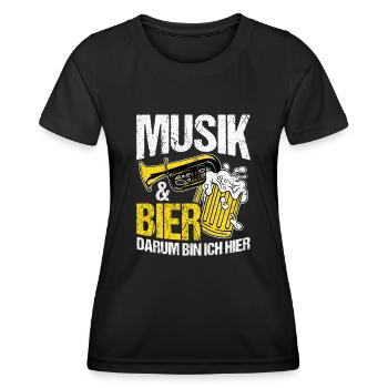 Musician Beer Drinking Beer Fun Booze Party Beer Mush - Women's Functional T-Shirt - black - Front - AI Model Female 172 light (172cm)