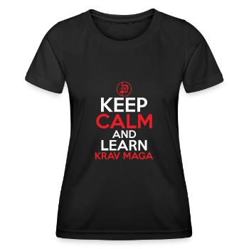 Keep Calm And Learn Krav Maga Training Martial Art - Women's Functional T-Shirt - black - Front - AI Model Female 172 light (172cm)