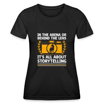Photographie de cheval Équitation Chevaux Hobby Ph - T-shirt sport Femme - noir - Devant - AI Model Female 172 light (172cm)