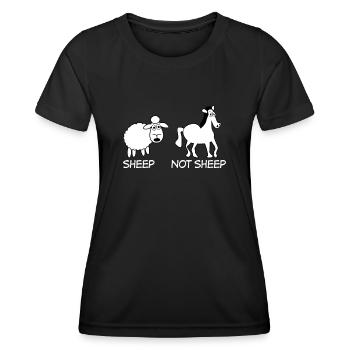 Sheep and and Horse - Frauen Funktions-T-Shirt - Schwarz - Vorne - AI Model Female 172 light (172cm)