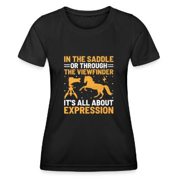 Pferdefotografie Reiten Pferde Hobby Ph - Frauen Funktions-T-Shirt - Schwarz - Vorne - AI Model Female 172 light (172cm)