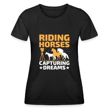 Pferdefotografie Reiten Pferde Hobby Ph - Frauen Funktions-T-Shirt - Schwarz - Vorne - AI Model Female 172 light (172cm)