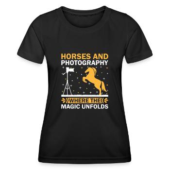 Pferdefotografie Reiten Pferde Hobby Ph - Frauen Funktions-T-Shirt - Schwarz - Vorne - AI Model Female 172 light (172cm)