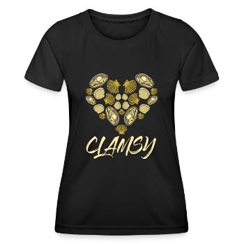 Clams Heart Clam Seashells Sea Shell - Women's Functional T-Shirt - black - Front - AI Model Female 172 light (172cm)