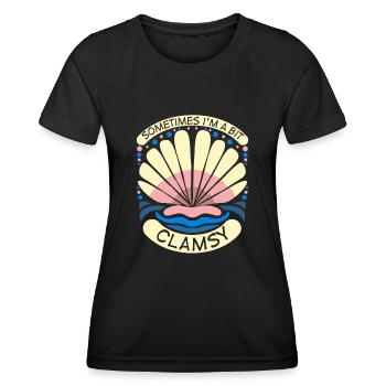 Clumsy Seashells Sea Shell Clams Clam - Women's Functional T-Shirt - black - Front - AI Model Female 172 light (172cm)