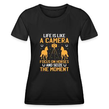 Horse Photography Horseback Riding Horses Hobby Ph - Women's Functional T-Shirt - black - Front - AI Model Female 172 light (172cm)