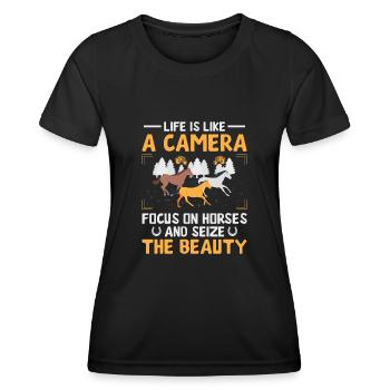 Pferdefotografie Reiten Pferde Hobby Ph - Frauen Funktions-T-Shirt - Schwarz - Vorne - AI Model Female 172 light (172cm)