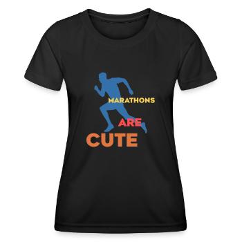 Marathons sind süß Ultramarathon - Frauen Funktions-T-Shirt - Schwarz - Vorne - AI Model Female 172 light (172cm)