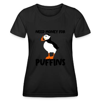 Puffin Joke Puffins - Frauen Funktions-T-Shirt - Schwarz - Vorne - AI Model Female 172 light (172cm)