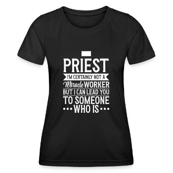Priest Catholic Christian priest - Women's Functional T-Shirt - black - Front - AI Model Female 172 light (172cm)