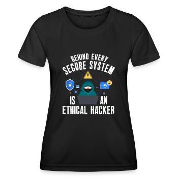 Ethische Hacker-Cybersicherheitsexpertise - Frauen Funktions-T-Shirt - Schwarz - Vorne - AI Model Female 172 light (172cm)