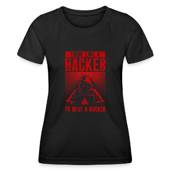 Ethische Hacker-Cybersicherheitsexpertise - Frauen Funktions-T-Shirt - Schwarz - Vorne - AI Model Female 172 light (172cm)