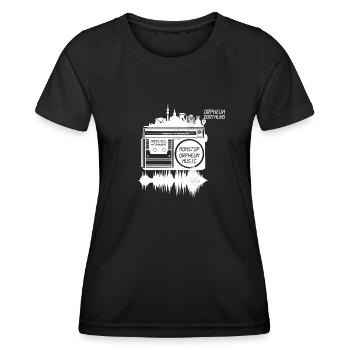Dortmunder Discothek 80er 90er Musik NONSTOP - Frauen Funktions-T-Shirt - Schwarz - Vorne - AI Model Female 172 light (172cm)